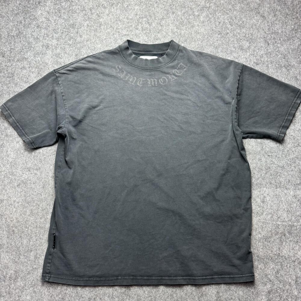 Saint Morta Shirt Mens Medium Gray Faded Logo Cross Graphic Streetwear Tee